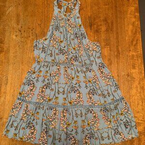 Abel the Label Floral Tiered Dress – Size M – Dusty Blue